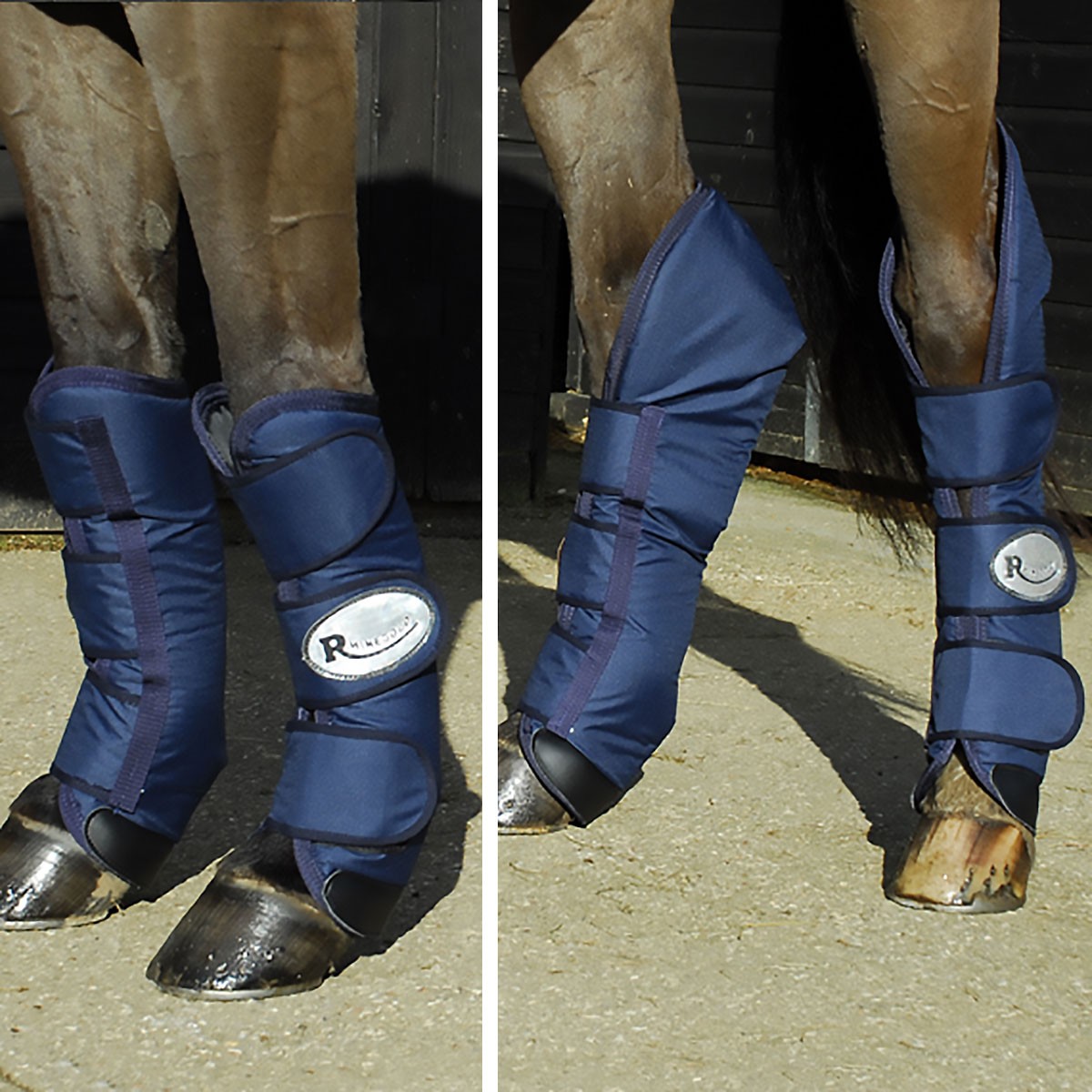 Rhinegold Ripstop Full Length Horse Travel Boots in Navy 