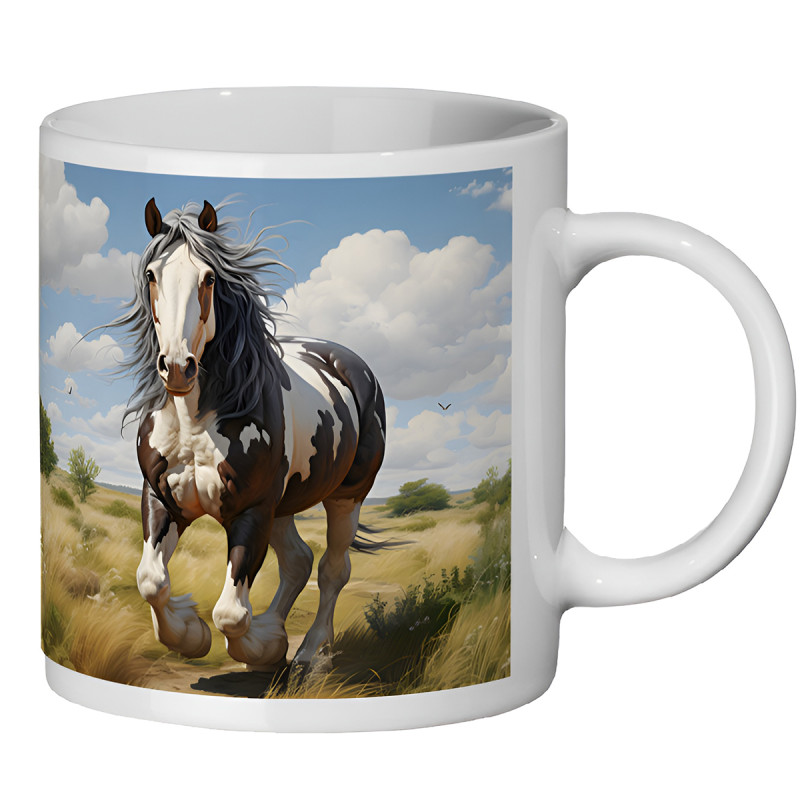 Skewbald Horse Galloping 11oz Ceramic Mug