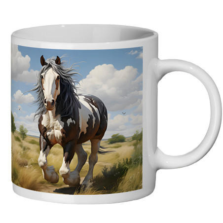 Skewbald Horse Galloping 11oz Ceramic Mug