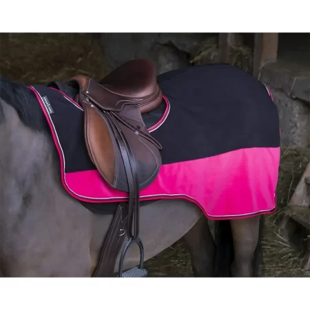 Equitheme Black/Raspberry Fleece Exercise Rug