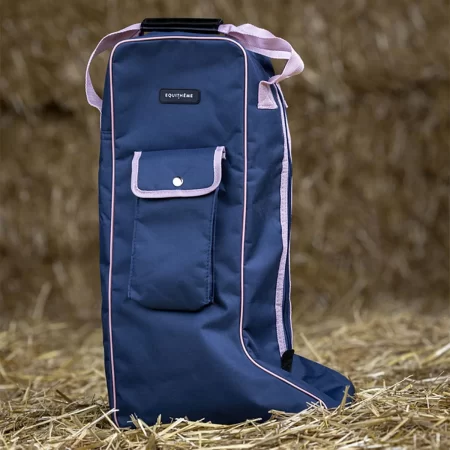 Equitheme Navy/Pink Long Boots Bag