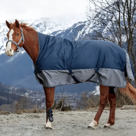 Equitheme Tyrex 600D High Neck Lightweight 0g Blue/Grey Turnout Rug