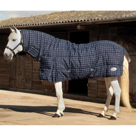 Rhinegold 300g Navy Check Dakota Heavyweight Combo Stable Rug