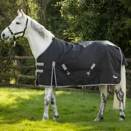 Rhinegold 600D 200g Konig Black Mediumweight Turnout Rug