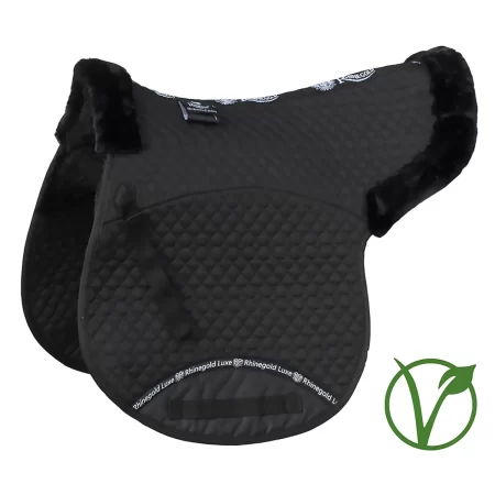 Rhinegold Black Luxe Numnah With Black Fur