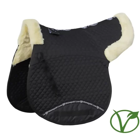 Rhinegold Black Luxe Numnah With Natural Fur