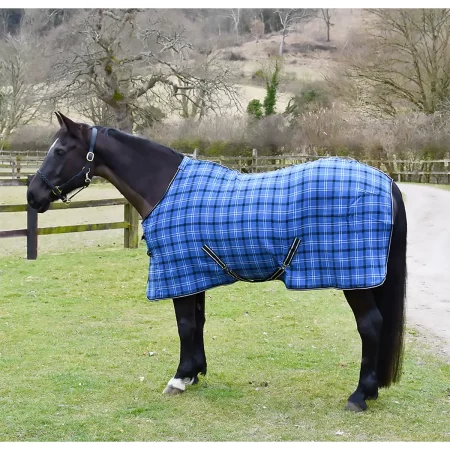 Rhinegold Royal Blue Check Smart-Tec Waffle Cooler Rug