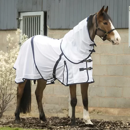 Rhinegold White Fly Rug With Detachable Neck Cover