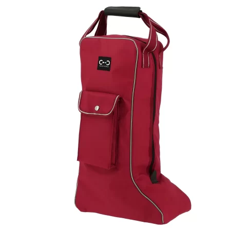Riding World Burgundy Long Boots Bag